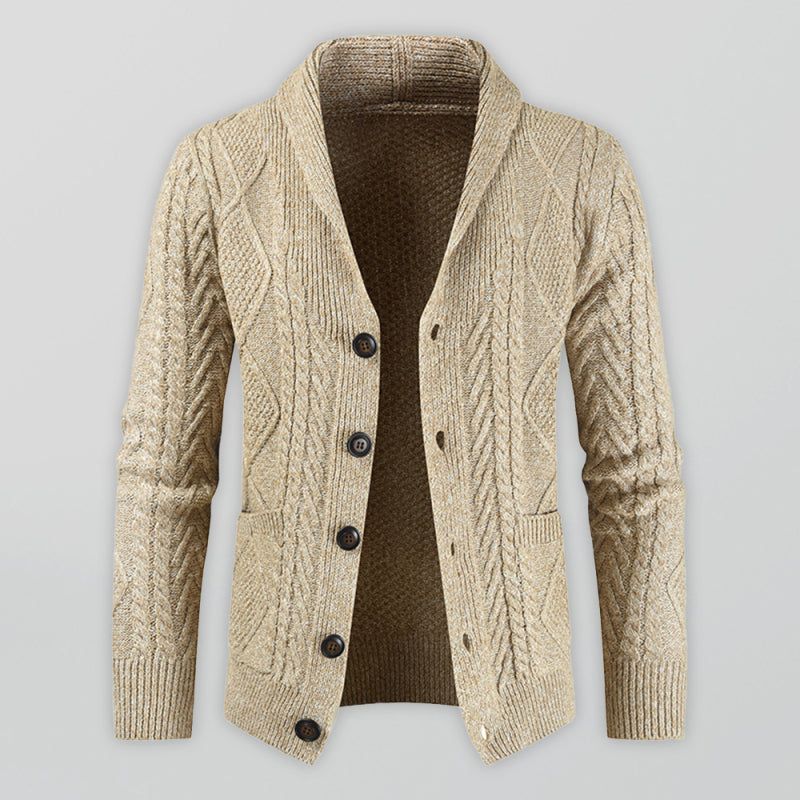Sophisticated Acrylic Knit Cardigan for Men - Versatile Open Front Design for Business & Casual Wear - MENLL