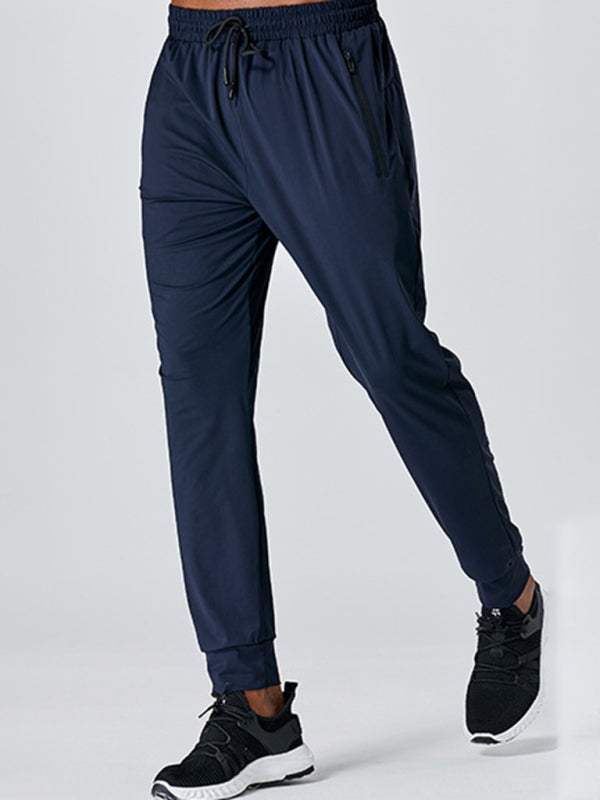 Men's Versatile Quick-Dry Elastic Sports Zipper Trousers for Ultimate Comfort and Performance - MENLL
