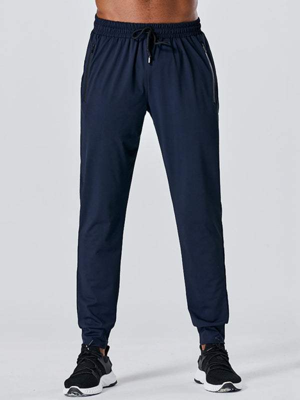 Men's Versatile Quick-Dry Elastic Sports Zipper Trousers for Ultimate Comfort and Performance - MENLL