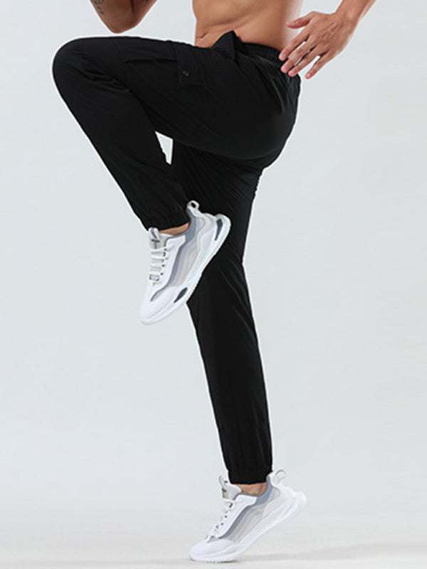Men's Versatile Quick-Dry Elastic Sports Zipper Trousers for Ultimate Comfort and Performance - MENLL