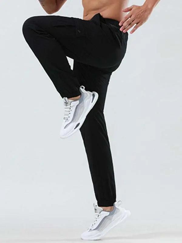 Men's Versatile Quick-Dry Elastic Sports Zipper Trousers for Ultimate Comfort and Performance - MENLL