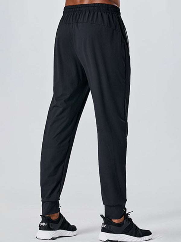Men's Versatile Quick-Dry Elastic Sports Zipper Trousers for Ultimate Comfort and Performance - MENLL