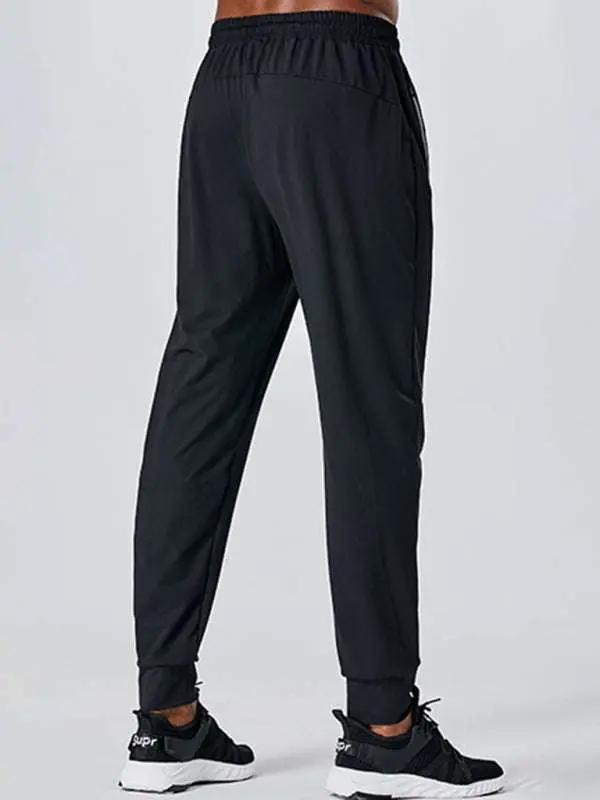 Men's Versatile Quick-Dry Elastic Sports Zipper Trousers for Ultimate Comfort and Performance - MENLL