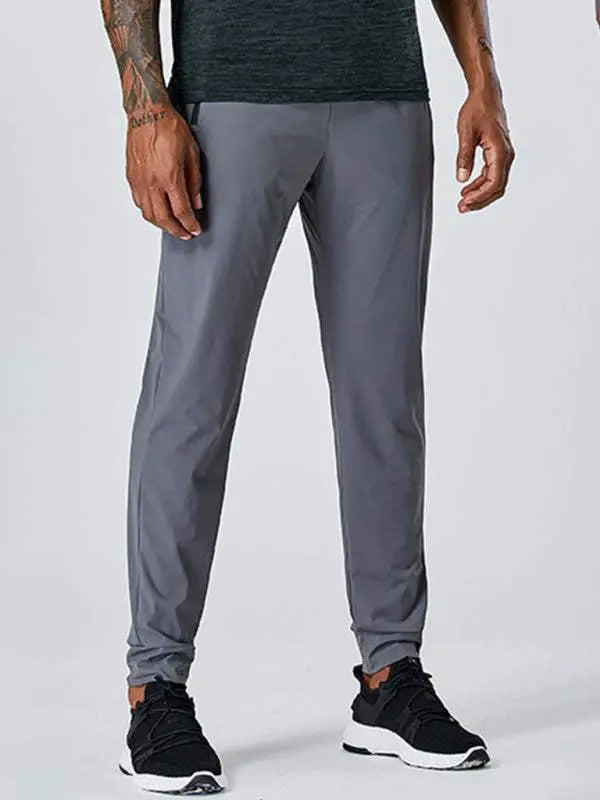 Men's Versatile Quick-Dry Elastic Sports Zipper Trousers for Ultimate Comfort and Performance - MENLL