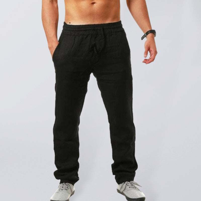 Comfort-Fit Men's Casual Trousers with Elastic Waistband - Perfect for Spring-Summer Adventures! - MENLL