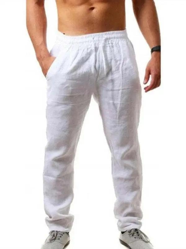 Comfort-Fit Men's Casual Trousers with Elastic Waistband - Perfect for Spring-Summer Adventures! - MENLL