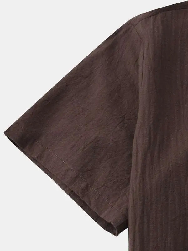 MENLL Cotton Linen Beach Shirt Men's Casual Lightweight Summer Top by MENLL