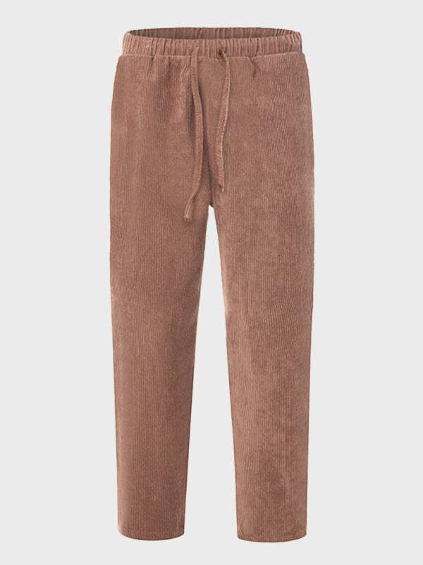 Stylish Men's Cropped Corduroy Pants - Effortless Comfort & Versatile Casual Chic - MENLL
