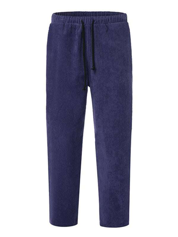 Stylish Men's Cropped Corduroy Pants - Effortless Comfort & Versatile Casual Chic - MENLL