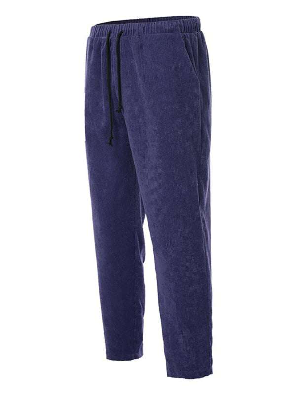 Stylish Men's Cropped Corduroy Pants - Effortless Comfort & Versatile Casual Chic - MENLL