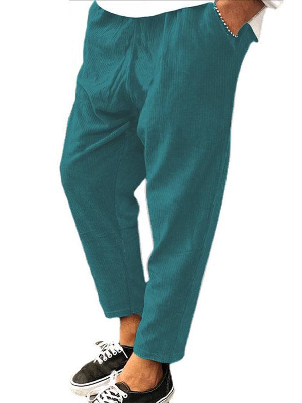 Stylish Men's Cropped Corduroy Pants - Effortless Comfort & Versatile Casual Chic - MENLL