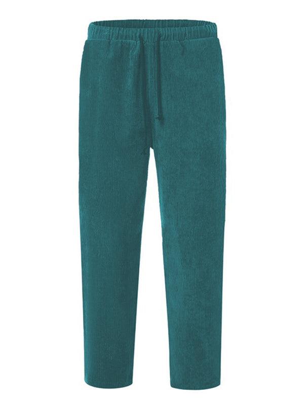 Stylish Men's Cropped Corduroy Pants - Effortless Comfort & Versatile Casual Chic - MENLL