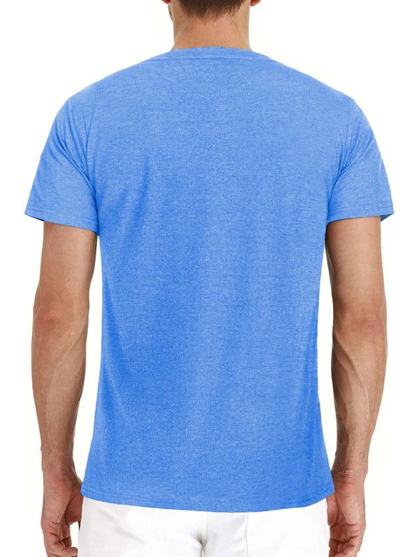 Versatile Men's Cotton V-Neck Henley T-Shirt for Ultimate Comfort - MENLL