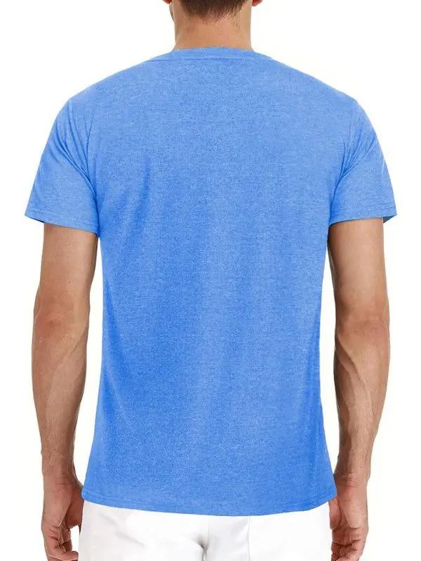 Versatile Men's Cotton V-Neck Henley T-Shirt for Ultimate Comfort - MENLL