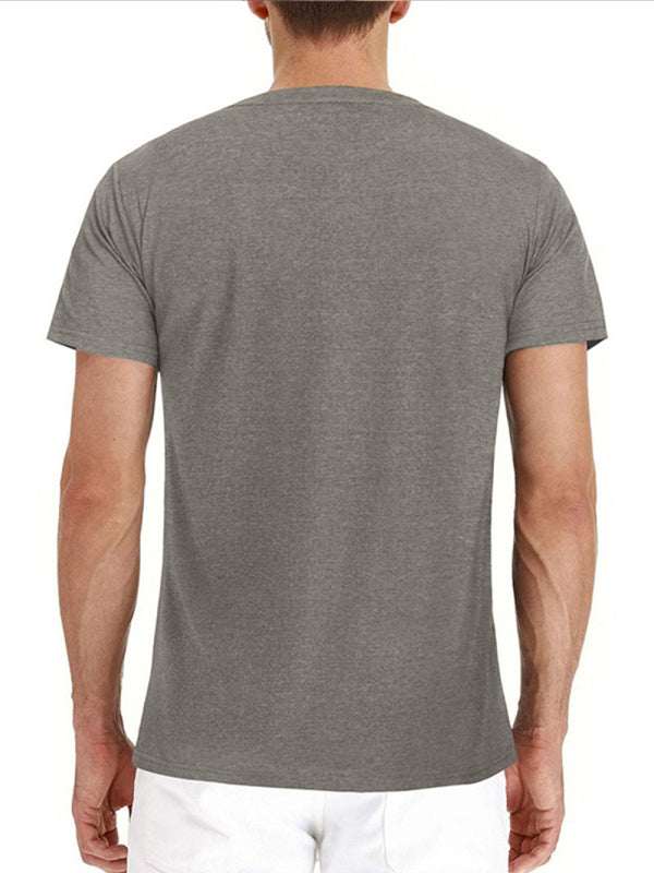 Versatile Men's Cotton V-Neck Henley T-Shirt for Ultimate Comfort - MENLL