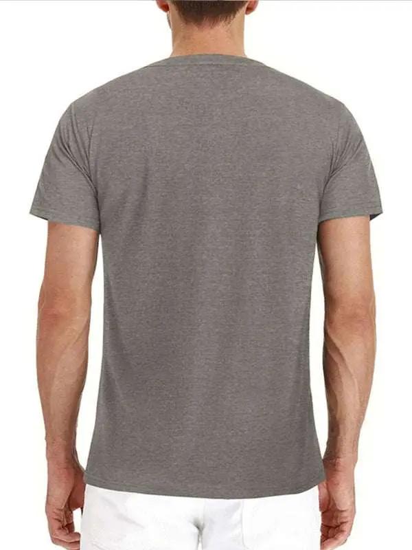 Versatile Men's Cotton V-Neck Henley T-Shirt for Ultimate Comfort - MENLL
