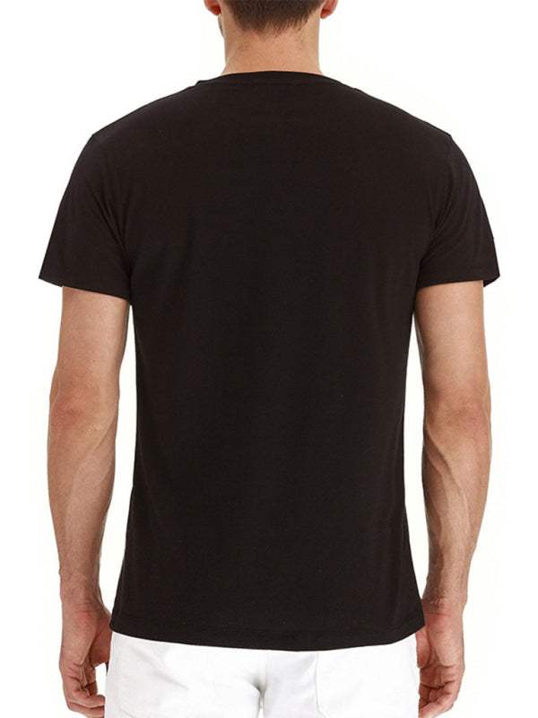 Versatile Men's Cotton V-Neck Henley T-Shirt for Ultimate Comfort - MENLL