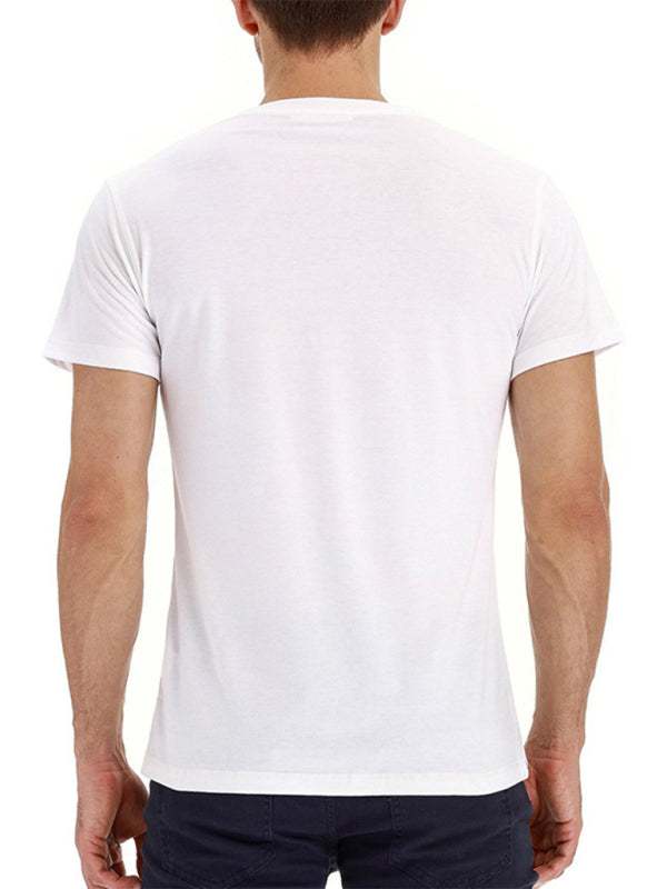 Versatile Men's Cotton V-Neck Henley T-Shirt for Ultimate Comfort - MENLL