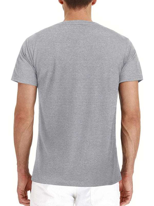 Versatile Men's Cotton V-Neck Henley T-Shirt for Ultimate Comfort - MENLL