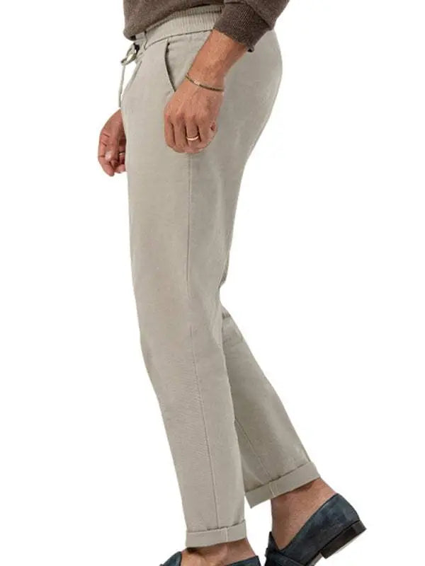 Stylish Men's Solid Color Straight-Leg Business Casual Trousers for Effortless Elegance - MENLL