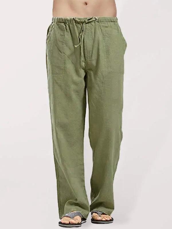 Effortlessly Stylish Men's All-Season Linen Casual Trousers - MENLL