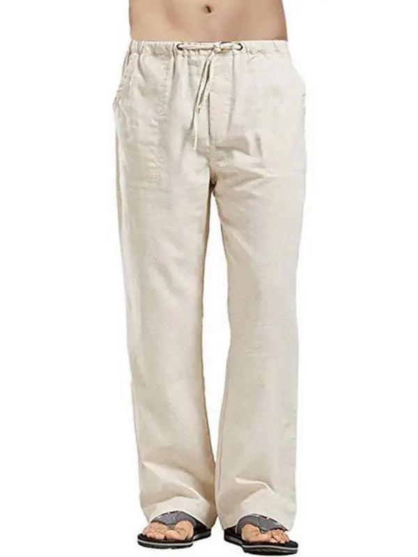 Effortlessly Stylish Men's All-Season Linen Casual Trousers - MENLL