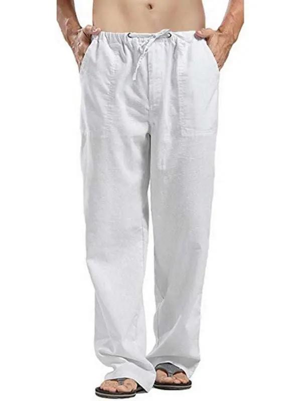 Effortlessly Stylish Men's All-Season Linen Casual Trousers - MENLL