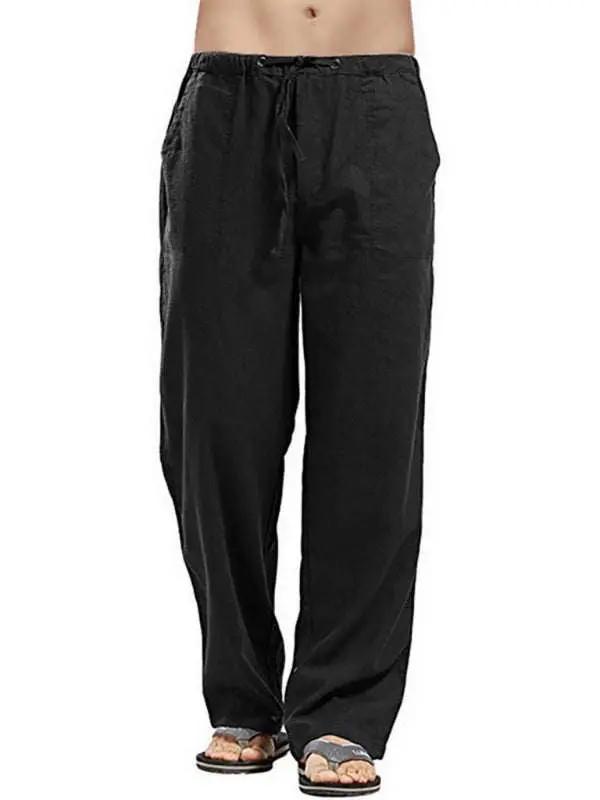 Effortlessly Stylish Men's All-Season Linen Casual Trousers - MENLL