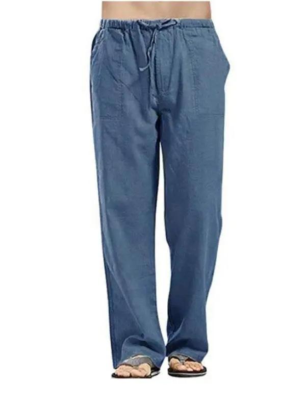 Effortlessly Stylish Men's All-Season Linen Casual Trousers - MENLL