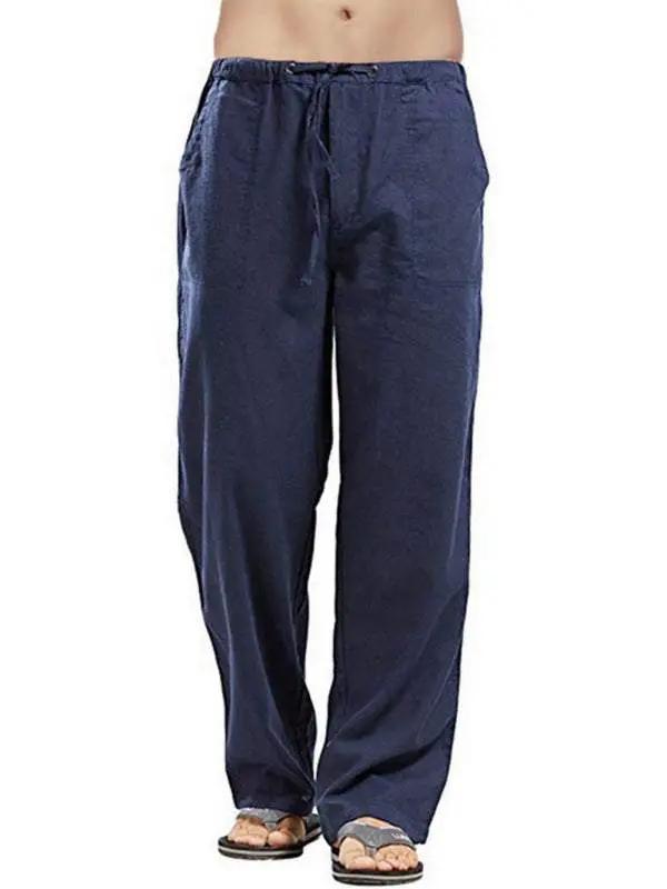Effortlessly Stylish Men's All-Season Linen Casual Trousers - MENLL