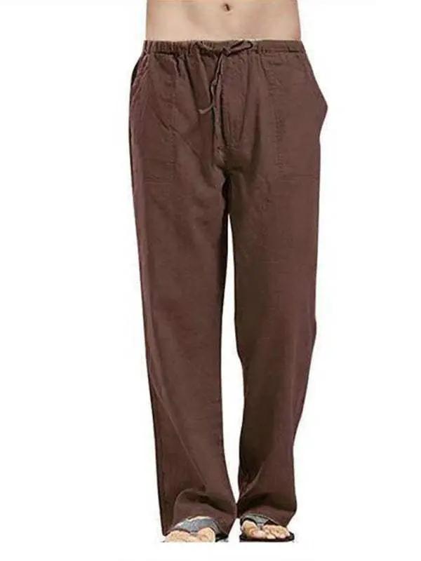 Effortlessly Stylish Men's All-Season Linen Casual Trousers - MENLL