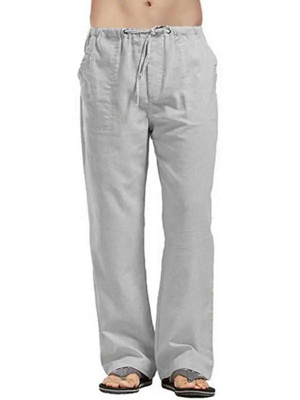 Effortlessly Stylish Men's All-Season Linen Casual Trousers - MENLL