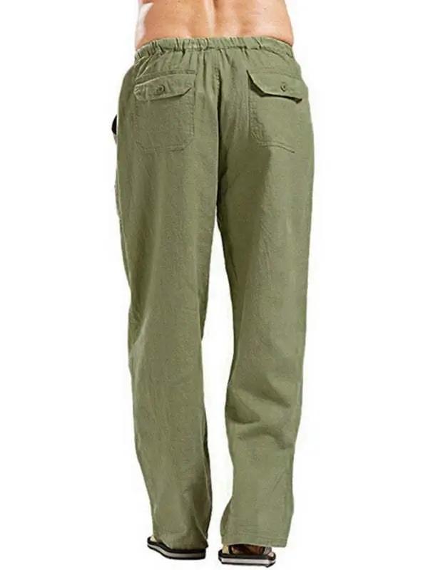 Effortlessly Stylish Men's All-Season Linen Casual Trousers - MENLL