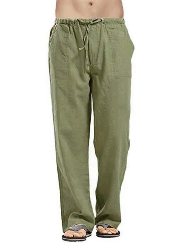 Effortlessly Stylish Men's All-Season Linen Casual Trousers - MENLL