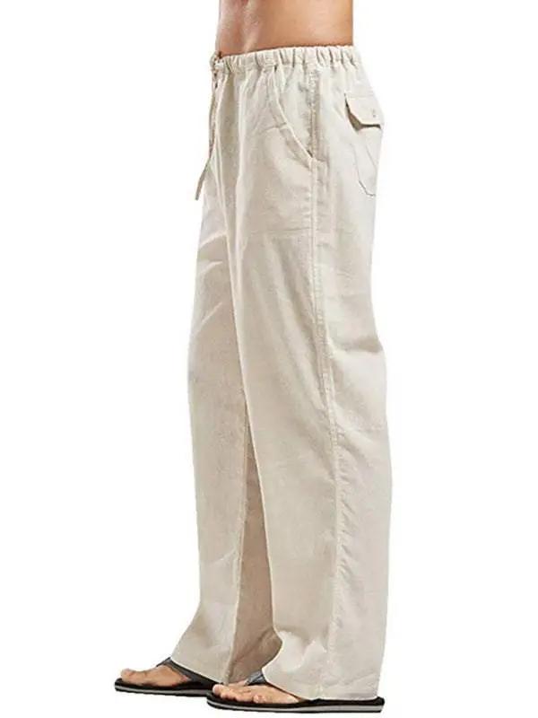 Effortlessly Stylish Men's All-Season Linen Casual Trousers - MENLL