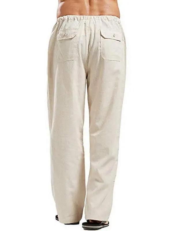 Effortlessly Stylish Men's All-Season Linen Casual Trousers - MENLL