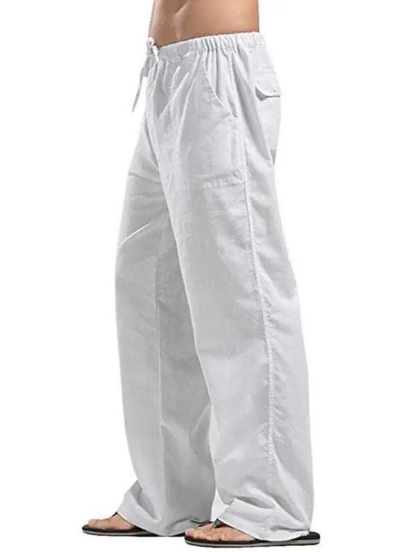 Effortlessly Stylish Men's All-Season Linen Casual Trousers - MENLL