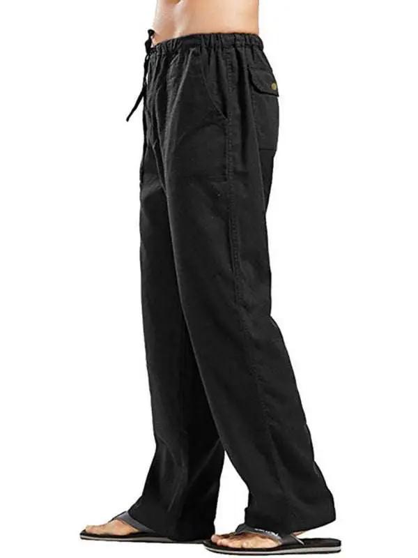 Effortlessly Stylish Men's All-Season Linen Casual Trousers - MENLL