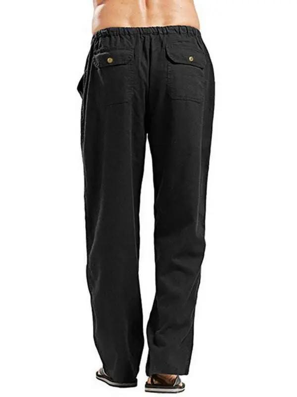 Effortlessly Stylish Men's All-Season Linen Casual Trousers - MENLL