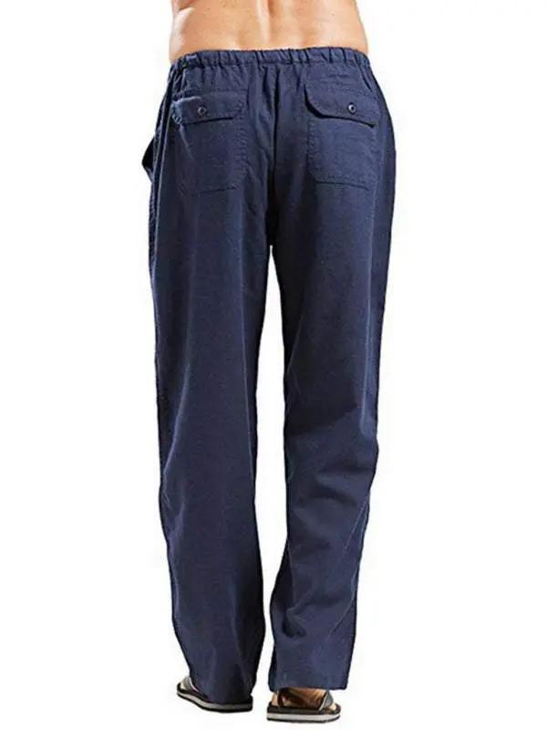 Effortlessly Stylish Men's All-Season Linen Casual Trousers - MENLL