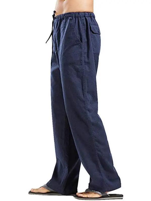 Effortlessly Stylish Men's All-Season Linen Casual Trousers - MENLL