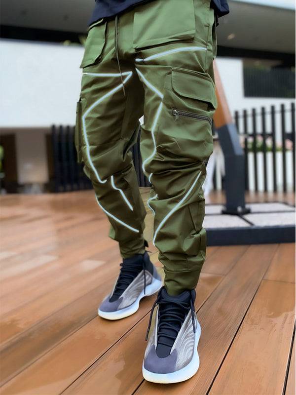 Stylish Men's Loose-Fit Multi-Pocket Cargo Pants for Effortless Street Style - MENLL