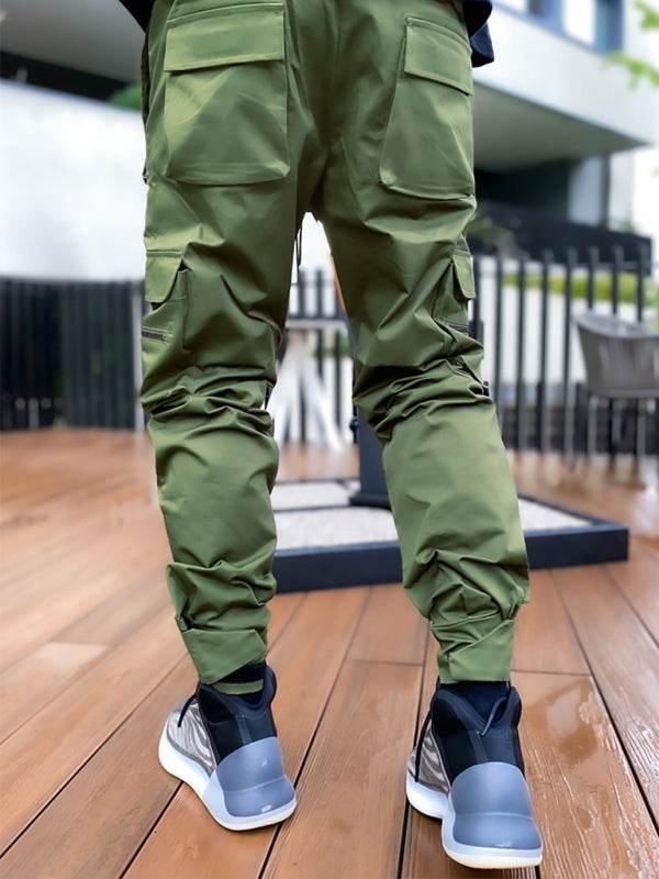 Stylish Men's Loose-Fit Multi-Pocket Cargo Pants for Effortless Street Style - MENLL