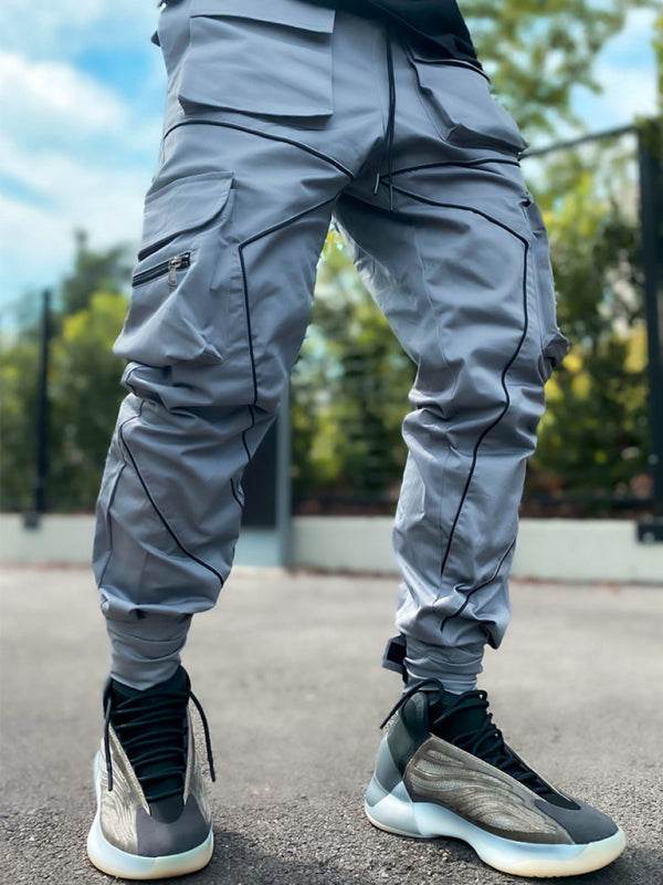 Stylish Men's Loose-Fit Multi-Pocket Cargo Pants for Effortless Street Style - MENLL