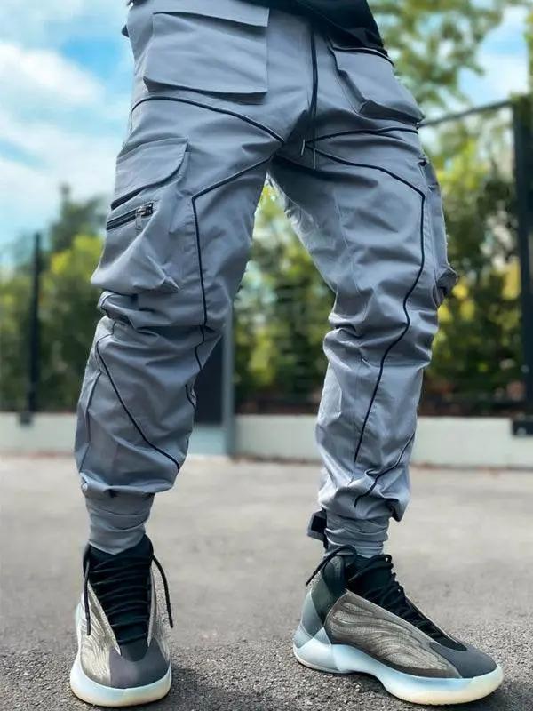 Stylish Men's Loose-Fit Multi-Pocket Cargo Pants for Effortless Street Style - MENLL
