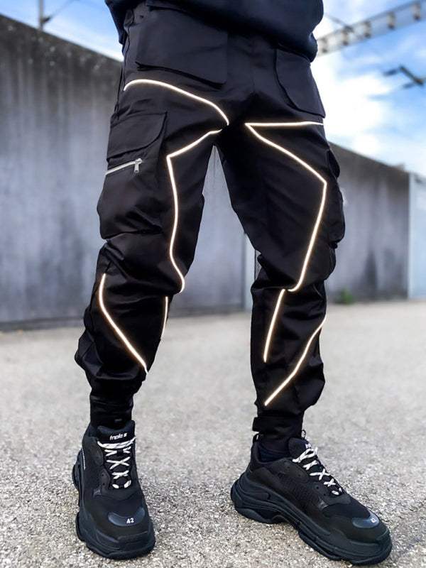 Stylish Men's Loose-Fit Multi-Pocket Cargo Pants for Effortless Street Style - MENLL