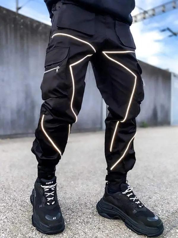 Stylish Men's Loose-Fit Multi-Pocket Cargo Pants for Effortless Street Style - MENLL