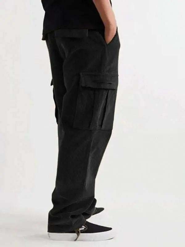 Versatile Corduroy Multi-Pocket Straight-Leg Trousers for Men – Casual Comfort Meets Stylish Functionality - MENLL