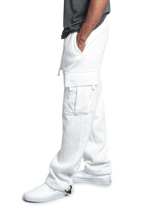 Versatile Men's Comfortable Cargo Pants with Elastic Waist and Multi-Pockets - MENLL