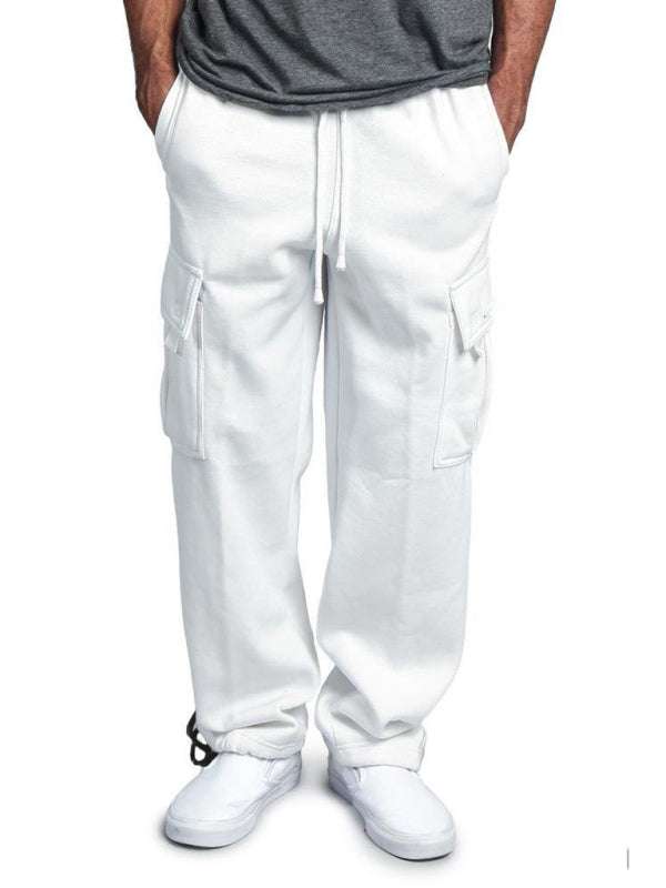 Versatile Men's Comfortable Cargo Pants with Elastic Waist and Multi-Pockets - MENLL